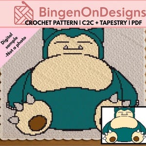 Sleeping Giant Bear Crochet Blanket Pattern | C2C Crochet Pattern | Gamer Blanket | Tapestry Crochet | Graphghan Digital Download