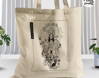 Studio Ghibli Tote Bag - Spirited Away - Totoro - Howls Moving Castle - Gift for Kids