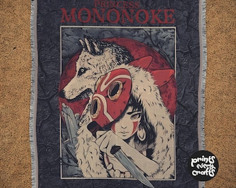 Prinzessin Mononoke Webdecke | Studio Ghibli Decke | Anime Überwurf