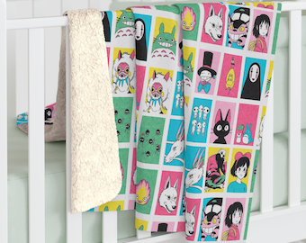 Studio Ghibli Sherpa Decke - Kawaii Anime Charakter Überwurf