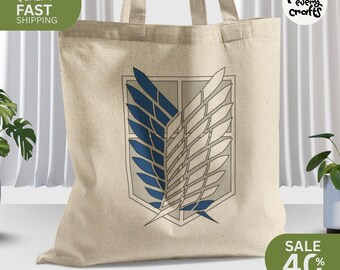 Attack on Titan Tote | Anime Canvas Graphic (Reusable Shopping Bag)