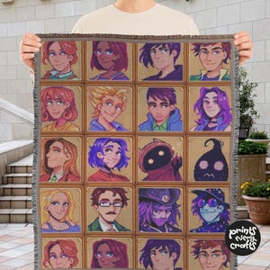 stardew valley blanket, stardew valley, stardew blanket, stardew, stardew valley merch, stardew valley gift, stardew cross stitch, fall host gift, stardew merch, stardew gift, stardew gifts, stardew valley decor, stardew valley art, valley, blanket, throw blanket, woven blanket, tapestry blanket, cozy blanket, woven throw blanket, tapestry, birthday gift, housewarming gift, personalized gifts, gifts for him, christmas gift, couple gift, junimo, custom blanket, personalized blanket,gaming blanket