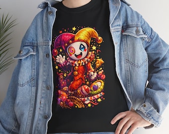 Ein digitales Zirkusnarren Clown Shirt - Gruseliges Harlekin Fasching Karneval Shirt