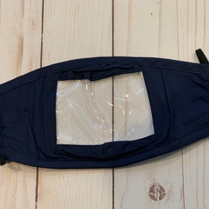 Clear View Face Mask: Adjustable Straps, Adult Size
