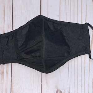 THE PERFECT MASK!!!!   Black adjustable face mask with nose wire and filter pocket!  (6 colors available - see other listings!)
