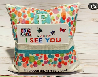 Custom 16in Book Pillow Cover, Personalized Reading Pillow, Baby Gift