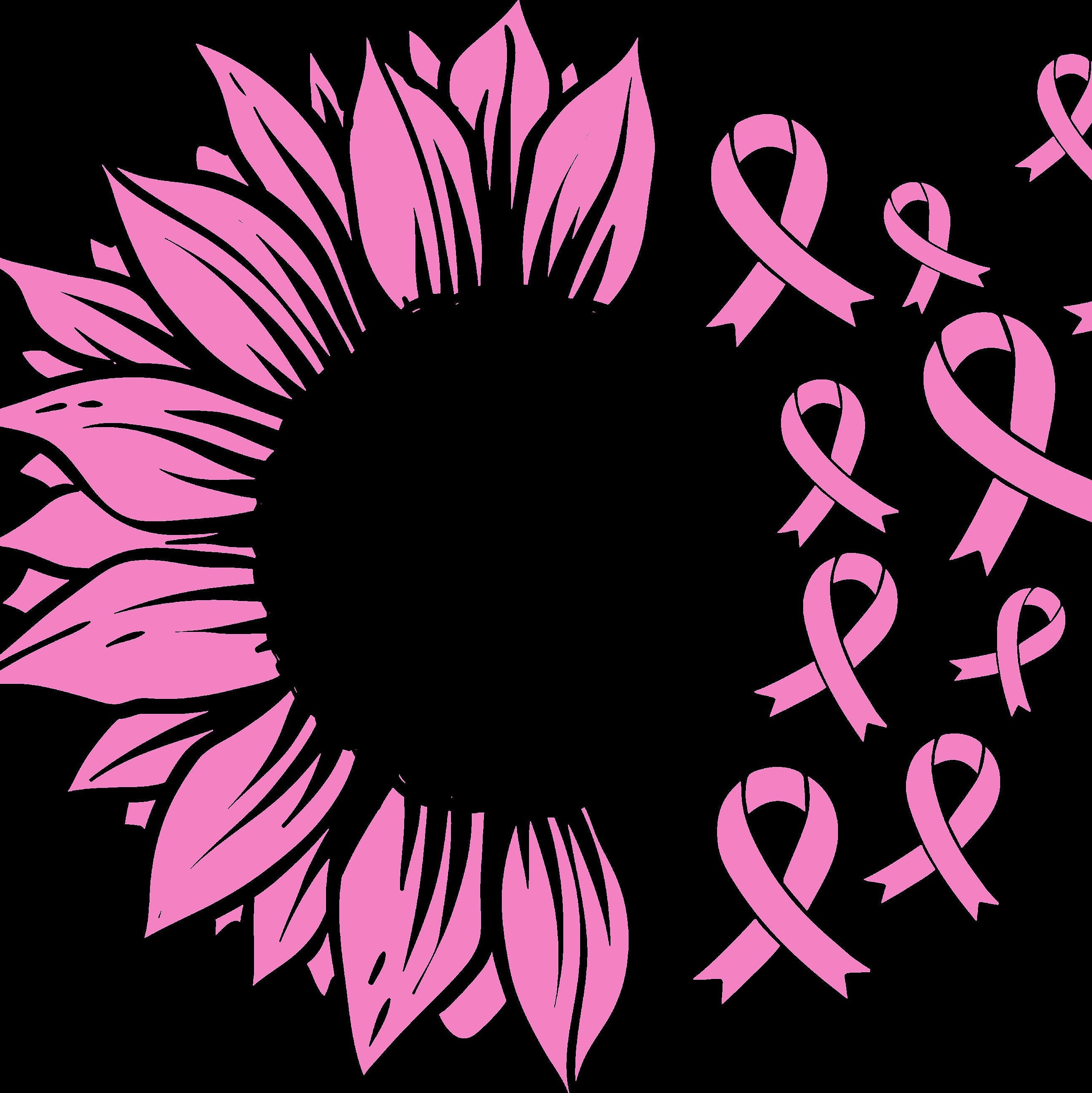 Digital File Breast Cancer Awareness Sunflower PNG & SVG | Etsy