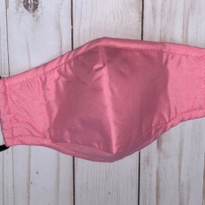 THE PERFECT MASK!!!!   Light pink adjustable face mask with nose wire and filter pocket!  (6 colors available - see other listings!)