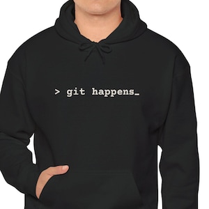 git happens versionskontroll | programmerare utvecklare humor | rolig kodningströja | kodningsinuti skämt | Unisex tung blandad luvtröja