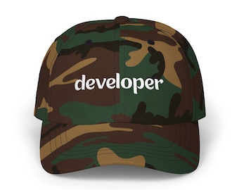Developer hat | baseball cap | agile product teams | office tech humor | unique gift ideas for coworkers and software engineers