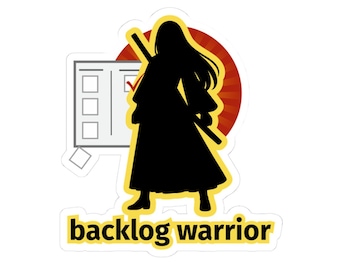 Female backlog warrior sticker | Product and project management humor | Tech jokes