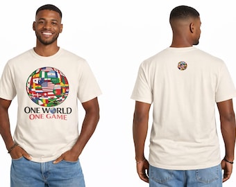 One World One Game globe of international flags T-Shirt