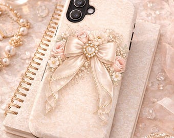 Vintage Pearl Bow phone case | Floral Romantic Tough Cases