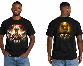 Rise As One 2026 T-Shirt | Soccer Trophy Graphic