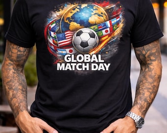 World Soccer Globe 2026 T-shirt | Football Earth with Flags