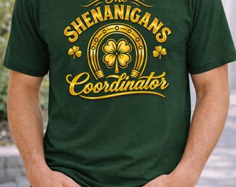 The Shenanigans Coordinator Tee | Lucky Horseshoe Shamrock Design