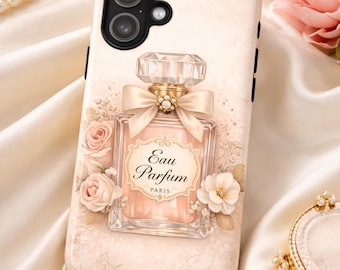 Vintage Perfume Bottle Phone Case | Floral Eau Parfum Paris Design