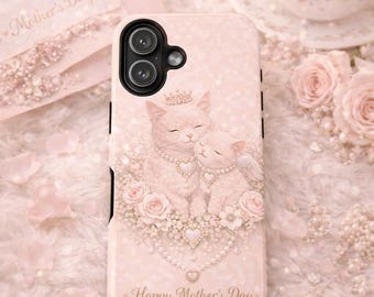 Mothers Day Kittens phone case Tough Case pink floral heart