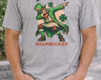 Let's Get Shamrocked T-Shirt | Dabbing Leprechaun St. Patrick's Day Tee