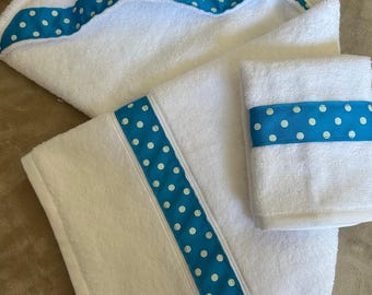 Toalla para bebé con paño a juego / Set de baño suave con capucha para bebé / Regalo para baby shower