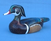 Hand carved Wood Duck Decorative Decoy Carving Robert Kelly Woodcarving