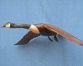 Hand carved Flying Canada Goose decoy Robert Kelly Woodcarving
