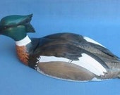 Hand carved Red breasted Merganser Magnum Decoy Robert Kelly Woodcarving