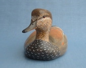 Hand carved Gadwall drake Decoy woodcarving by Robert Kelly