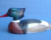 Red-breasted Merganser Decoy Duck carved Robert J Kelly