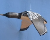 Hand carved Flying Common Loon decoy carving Robert Kelly Woodcarving