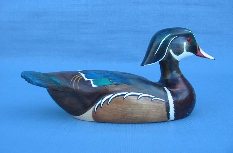 Hand carved Wood Duck Decorative Decoy Carving Robert Kelly Etsy