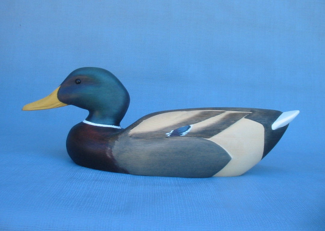 Leather Duck Pattern Hand Carved Mallard Drake Decoy Duck Robert Kelly Woodcarving - Etsy Canada