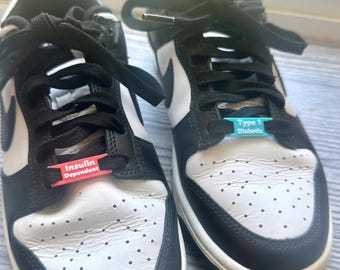 Medical Alert ID for Shoelaces | Type 1 Diabetic | Insulin Dependent |