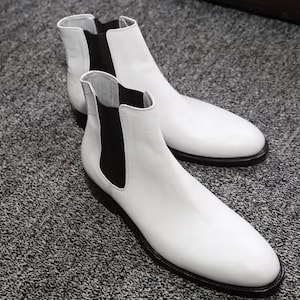 Men White Dress Boots - Etsy