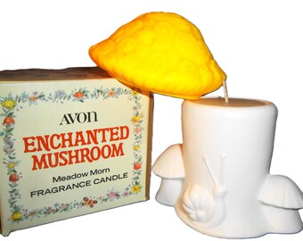 RARE Vintage Avon 1975 Enchanted Mushroom with Meadow Morn Fragrance Candle