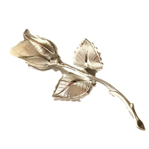 Vintage Giovanni Rose-brosch från 1960-talet ~ Silverfärgad