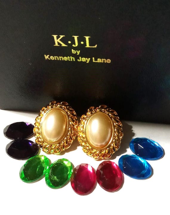 KJL Kenneth Jay Lane Interchangeable Earrings, Mu… - image 1