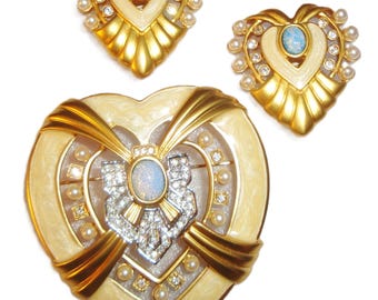 Elizabeth Taylor Avon Heart of Hollywood Opal Signed Pin Brooch - Etsy