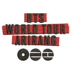 BTS Arirang World Tour Embroidery Design – K-Pop Machine Pattern (Digital Download)