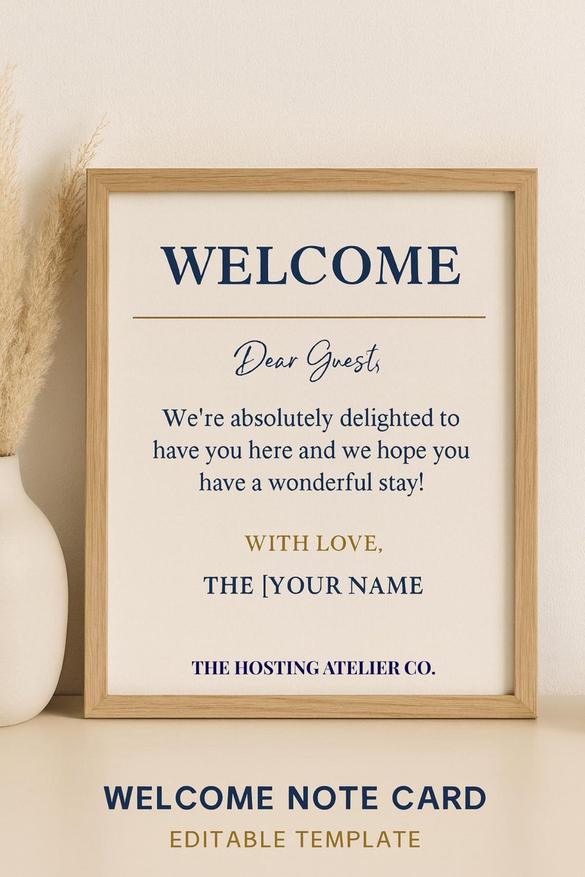Digital Welcome Note Design Welcome Note Template | Editable Canva | Modern Host Greeting Card ...