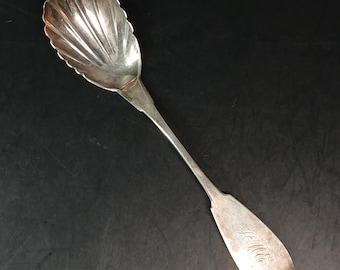 Hartford H.I. Sawyer Pure Coin Silver Shell Spoon ~6.5"
