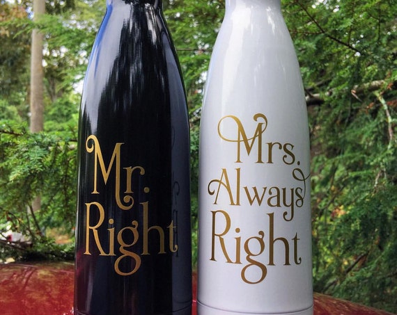 Bride and Groom Swell Bottles - Wedding, Couple, Engagement, Wedding Present, Swell Bottle