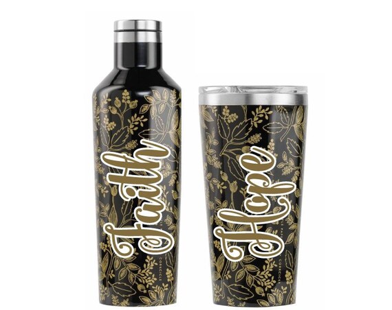 Personalized Queen Anne Tumbler / Canteen by Corkcicle / Personalized Stainless Steel Bottle / Monogrammed Triple Insulated Bottle