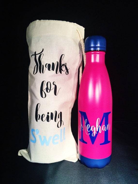 Custom Bag and Swell Bottle - Bridesmaids, Yoga, Teacher, Sorority Swell Bottle