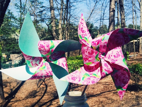 20 Custom Lily Pulitzer Inspired Pinwheels