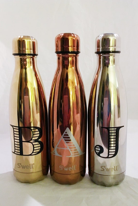 New Metallic Collection Monogram Swell Bottles - Sorority, Bridesmaid, Birthday, Christmas, Workout, Yoga, Greek Swell Bottle
