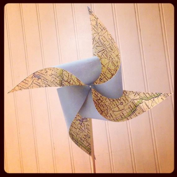 6 Custom Map Pinwheels