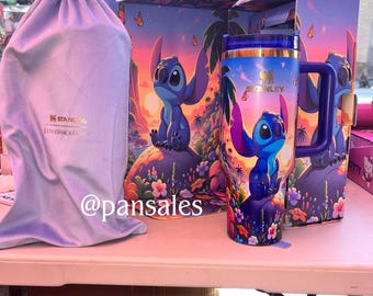 Stitch Sunset Customized Bottle 40oz