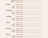 Weekly Mindfulness Planner, Self-Care Tracker (Printable PDF Download)