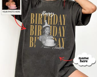 Custom Photo Birthday Shirt, Custom Face Shirt, Custom Picture Shirt, Personalized Matching Birthday Crew Trip Shirt, Birthday Squad Shirts